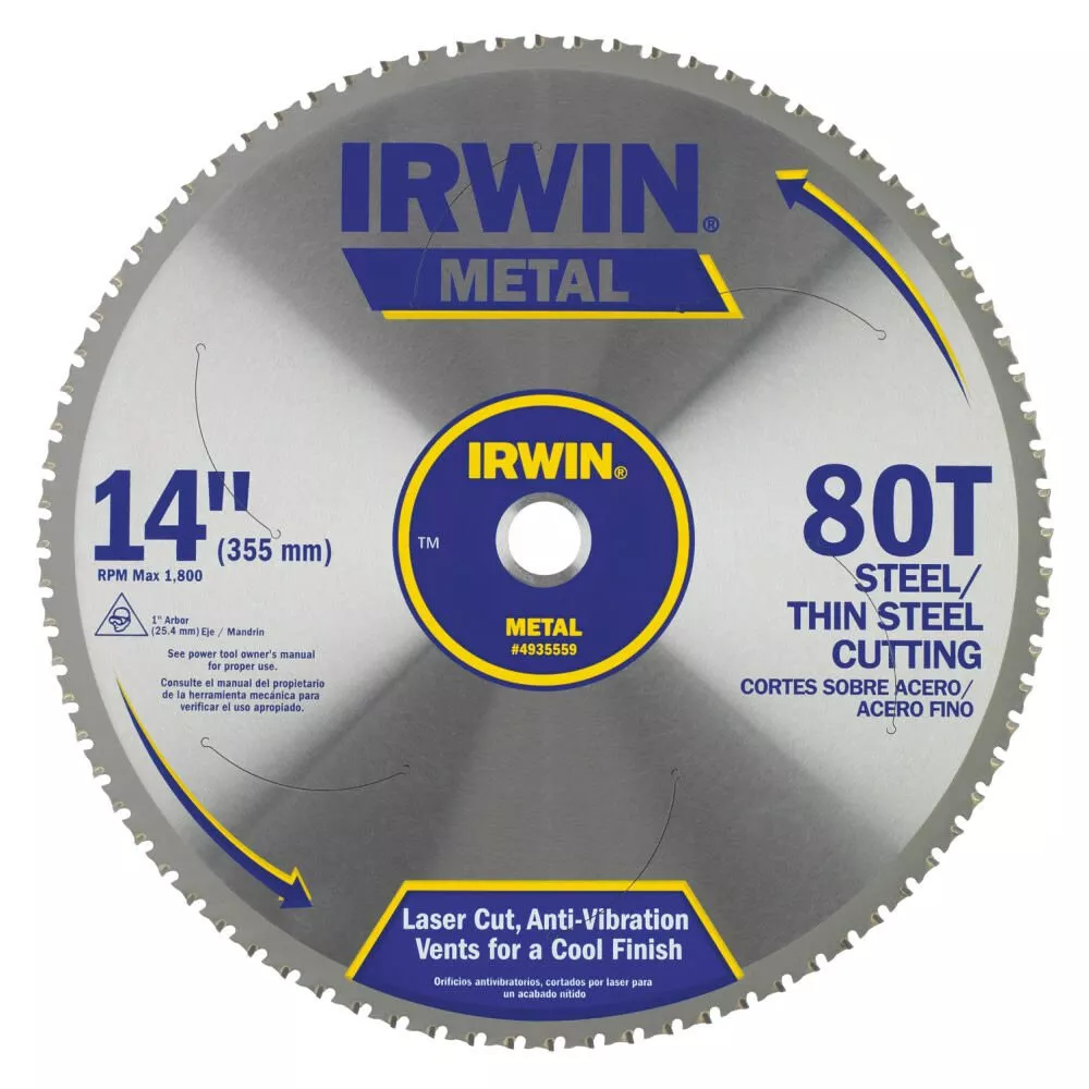 14″ x 80T Master Combination, Ferrous Steel, 1″ Arbor – Carded IRWIN Fashionable