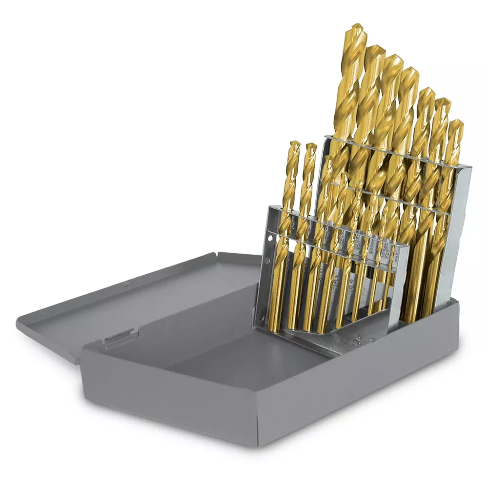 15pc Drill Set - Jobber - Titanium Coated