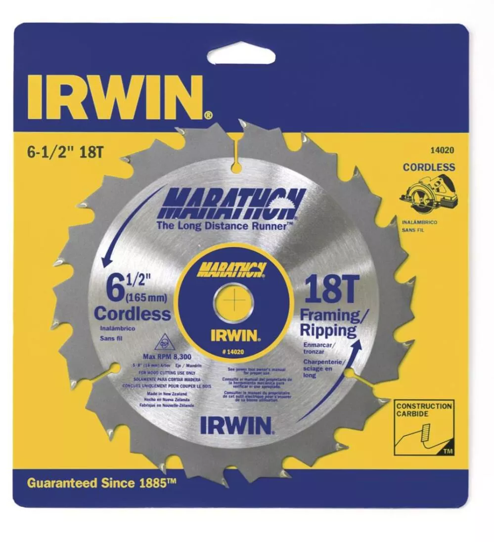 6-1/2 In. 18T MARATHON Saw Blade IRWIN At Low Price