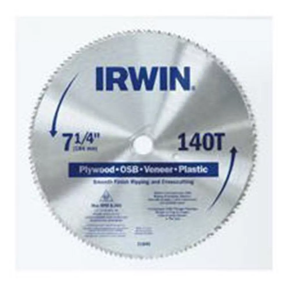 7-1/4 In. 140T Plywood/OSB/Veneer Saw Blade IRWIN At Low Price