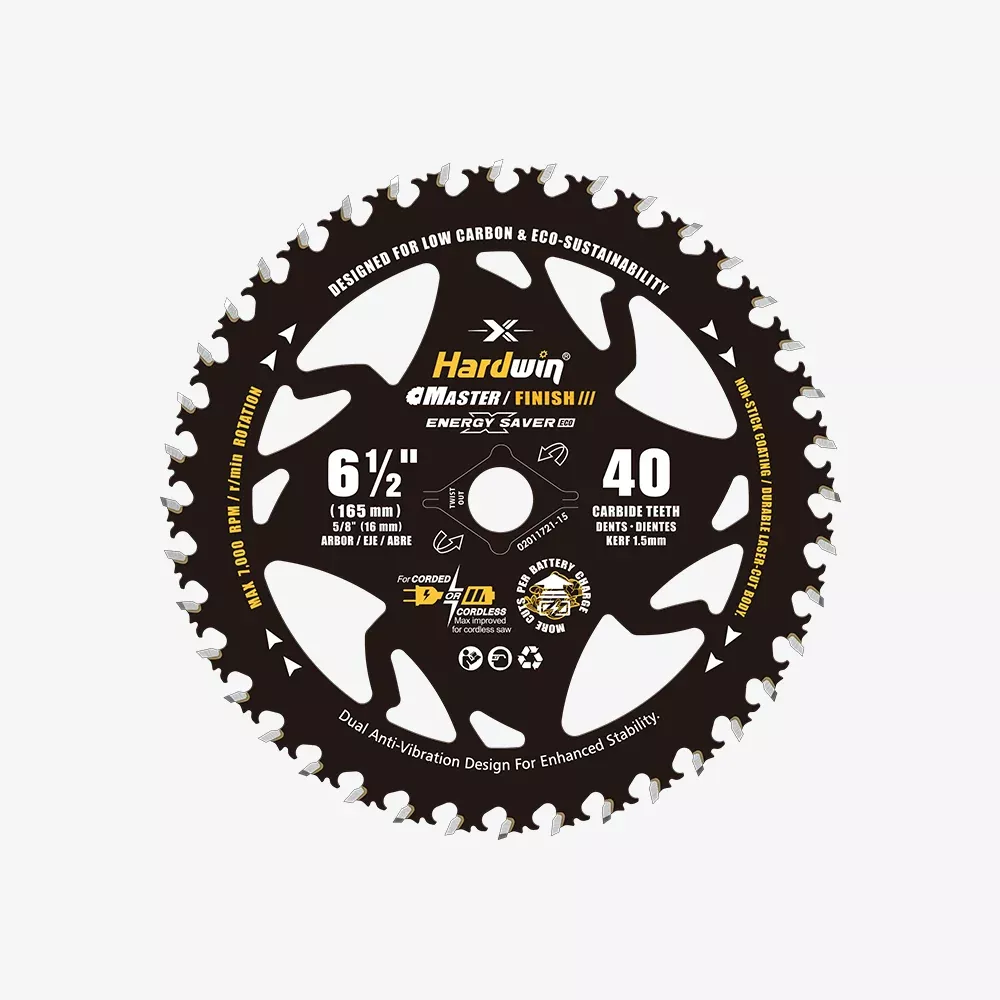 HARDWIN 6-1/2 Inch 40T Framing Circular Saw Blade 3-Pack, for Cordless and Corded Saws, Wood, Plywood, OSB and MDF