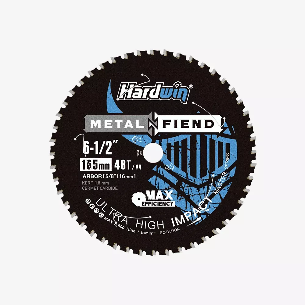 HARDWIN 6-1/2 Inch 48T Metal Cutting Saw Blade, Cermet Carbide Tipped Blade for Steel, Angle Iron and Threaded Rod