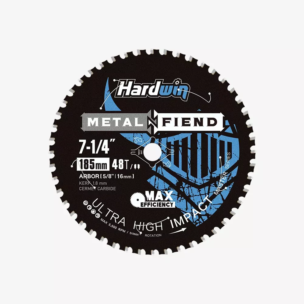 HARDWIN 7-1/4 Inch 48T Metal Cutting Circular Saw Blade, Cermet Tipped Blade for Steel and Rebar