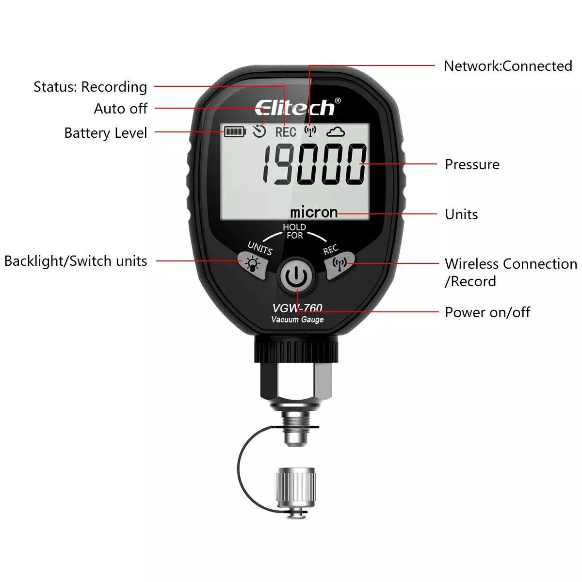 Wireless Digital Vacuum Gauge